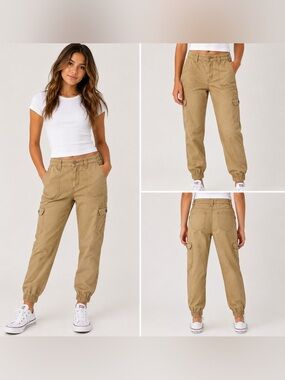 Lilac Sunset Juniors Khaki Cargo Jogger Pants Stretch Utility Size 9/10 School
